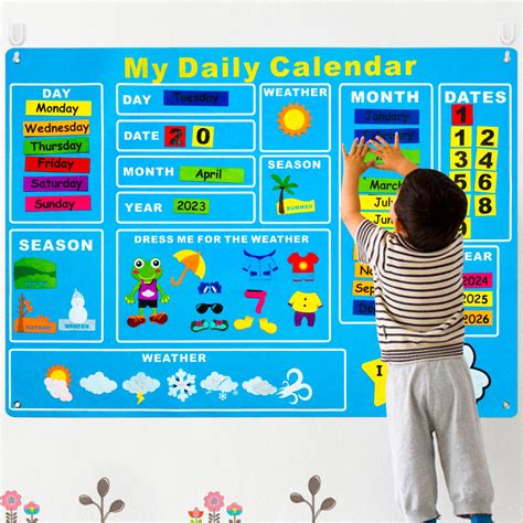 Watincmy First Daily Calendar Felt Board For Kids 3 5ft | Desertcart INDIA