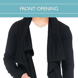 Tinted Men's Cotton Sinker Cardigan (TJ5456-BLACK-S, Black, Small ...