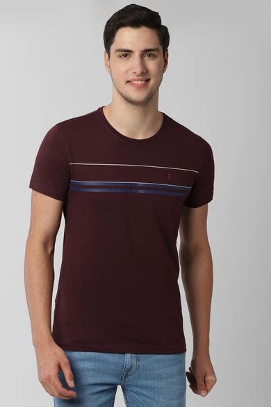 Buy Men Maroon Print Round Crew Neck T-shirt Online - 478924 | Peter ...