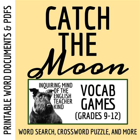 "Catch the Moon" by Judith Ortiz Cofer Vocabulary Games (Word Search ...