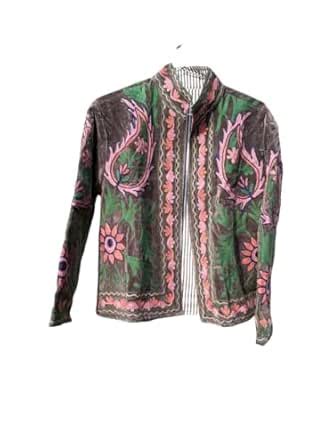 Handmade Velvet Sujani & Printed Jacket for Women | Multicolour ...