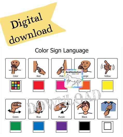 Image result for Sign Language Color Chart