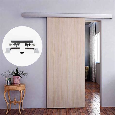Amazon.com: 6.6FT Aluminium Alloy Brushed Hidden Sliding Barn Door ...