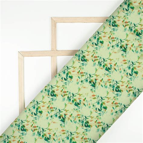 Green Leaf Printed Exclusive Shirting Fabric – Fabcurate