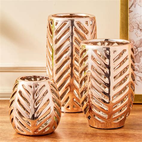 Buy Stellar Stoneware Chevron Hurricane Candle Holder from Home Centre ...