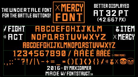 MERCY Font, the UNDERTALE font for battle buttons! by MaxiGamer on DeviantArt