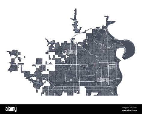 Omaha map. Detailed vector map of Omaha city administrative area. Cityscape poster metropolitan ...