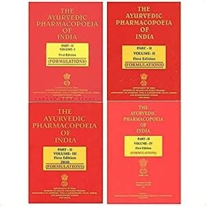Ayurvedic Pharmacopoeia Of India Part - II Volume - I, II, III And IV ...