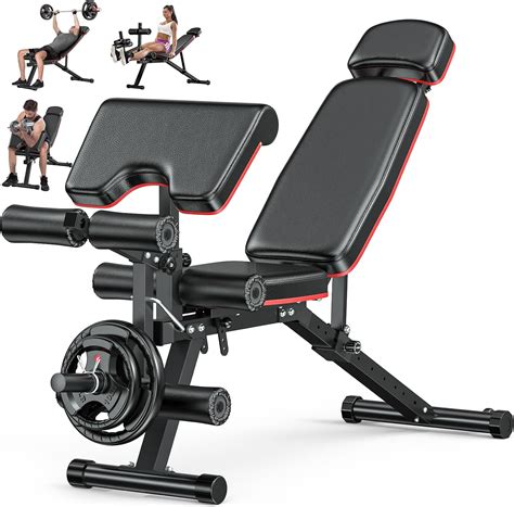 XDDIAS Workout Bench, Adjustable Weight Bench with Leg Extension and ...