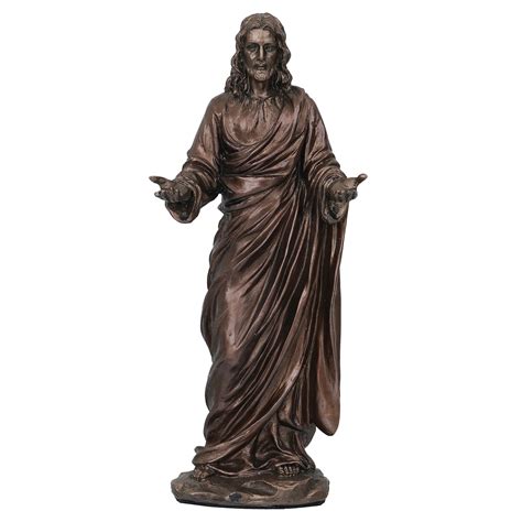 Jesus Christ with Open Arms Cold Cast Bronze Resin Decorative Figurine ...