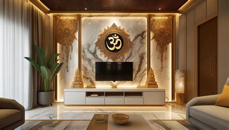 TV Unit Design with Mandir | Home Furniture