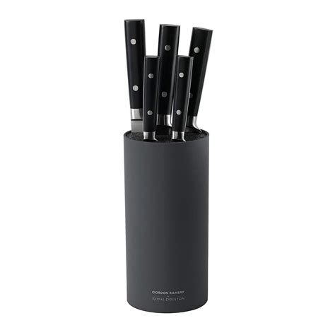 Buy Royal Doulton Gordon Ramsay 6 Piece Knife Block Set, Black Online ...
