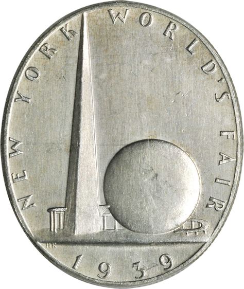 1939 New York Worlds Fair. Worlds Fair Dollar. Silver. 35 mm x 30 mm ...
