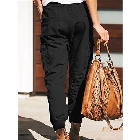 Women's Cargo Pants Pants Trousers Baggy Pants Cuffed Cargo Drawstring ...