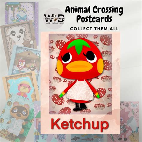 Ketchup Animal Crossing Postcards Fan Art Stationery - Etsy