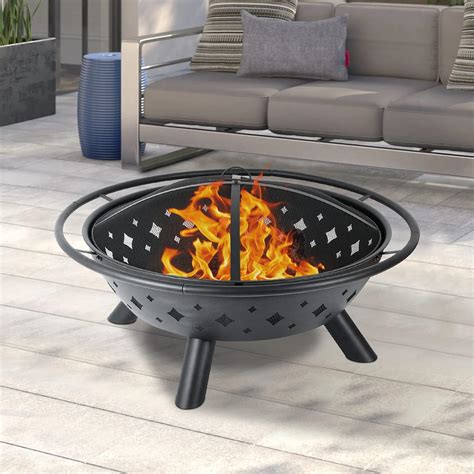 Buy Hykolity 41 Inch Large Fire Pit Outdoor Wood Burning Firepit with ...