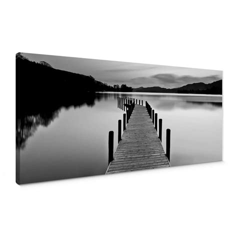 Lake Panorama Black/White Canvas print | wall-art.com