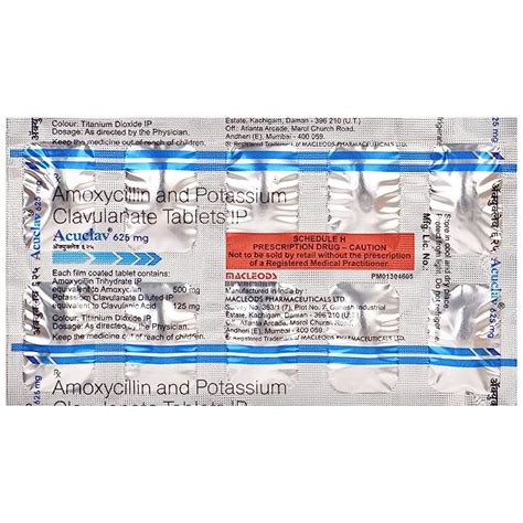 Acuclav 625 mg - Strip of 10 Tablets : Amazon.in: Health & Personal Care