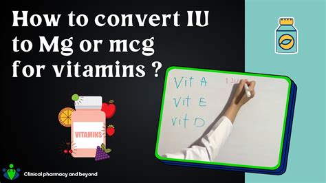 How to convert IU to Mg or mcg for vitamins ? - YouTube