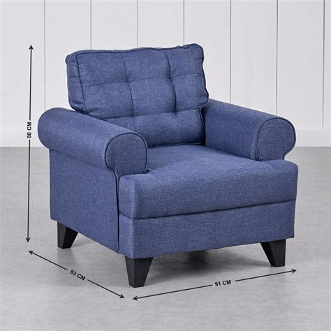 Buy Helios California Fabric 1-Seater Sofa - Blue from Helios by Home ...