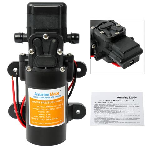 Amarine Made Water Pressure Pump 12V DC 1.2 GPM 35 PSI 21 Series ...