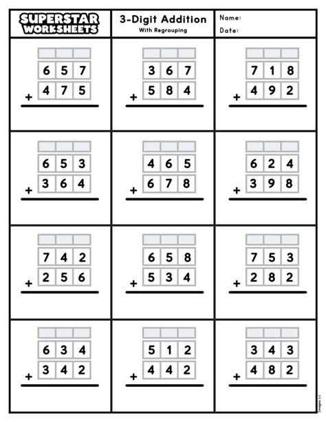 Grade 2 Three-Digit Addition Carry Over 的图像结果