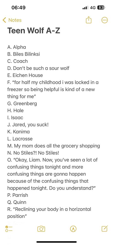 Teen Wolf A-Z. What does T stand for? : r/TeenWolf