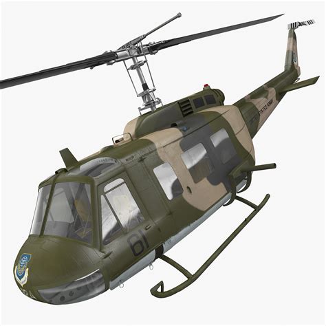 3D model Bell UH 1 Iroquois Camo Rigged | 3D Molier International