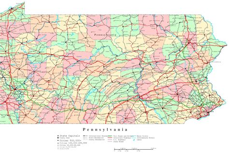 Pennsylvania County Map Printable | Bernard