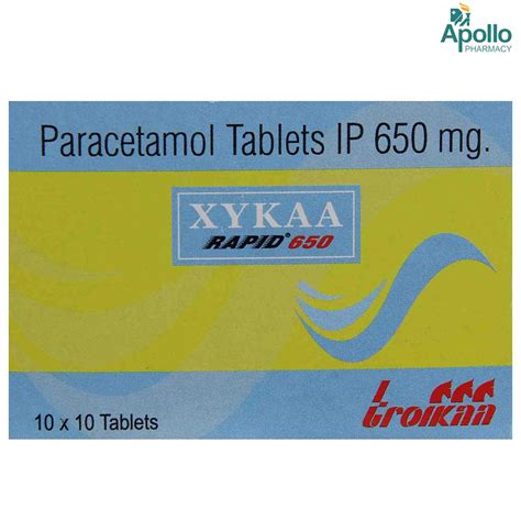 Xykaa Rapid 650 Tablet 10's Price, Uses, Side Effects, Composition ...