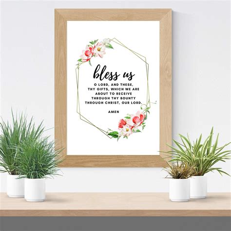 Catholic Art Grace Before Meals Bless Us O Lord Print