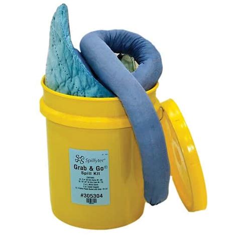 NPS Spilfyter Grab & Go Oil-Only Bucket Spill Kit, Absorbs 4 gallons ...
