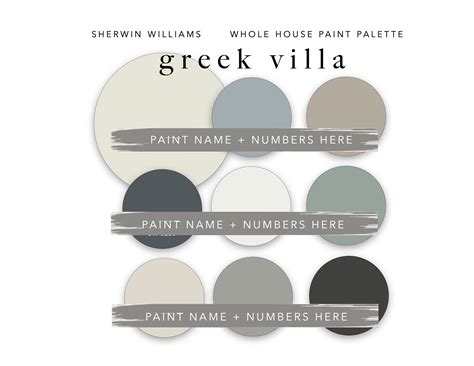 GREEK VILLA Whole Home Paint Color Palette, Sherwin Williams, Interior ...