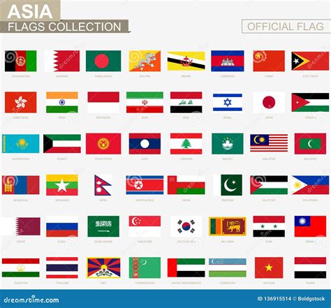 National Flag of Asian Countries, Official Vector Flags Collection ...