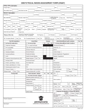 Obstetrical Needs Assessment Form (ONAF) - Fill Out, Sign & Share ...