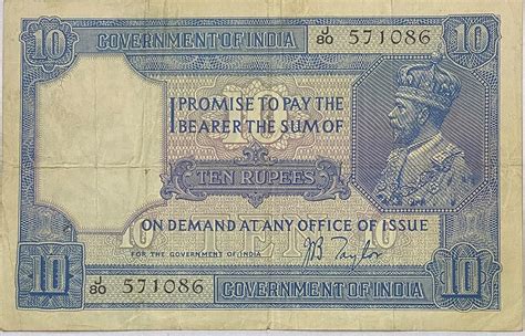 Legacy picker British India Very Rare 10 Rupees Note (High Grade Copy ...