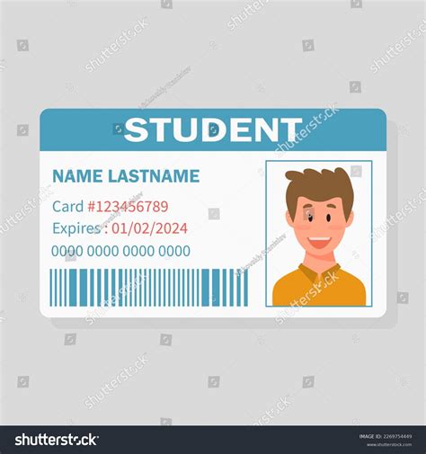 Student Id Card University School College Stock Vector (Royalty Free ...