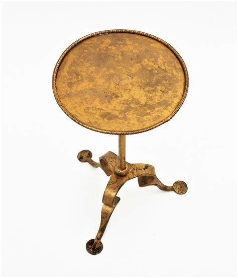 Spanish Gilt Iron Drinks Side Table / Martini Table, 1950s For Sale at ...
