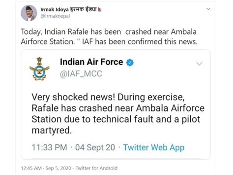 Fact check: Viral claim that Rafale jet crashed at Ambala Airbase is Fake