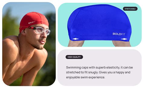 Buy Boldfit Swimming Cap for Men Spandex Fabric Swimming Caps for Women ...