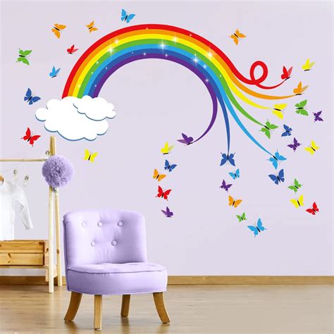 Decalmile Colorful Butterfly and Cloud Wall Stickers for Baby India | Ubuy