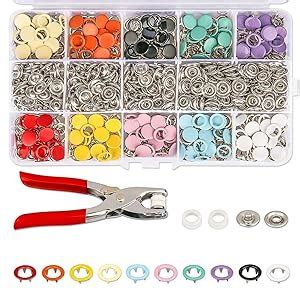 WISIK ENTERPRISE Premium Snap Buttons Kit 9.5mm Metal Fasteners with ...