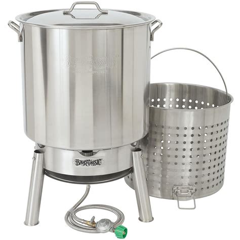 Bayou Classic 82-Quart Crawfish Cooker Kit/Stainless Steel Stockpot ...