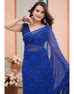 Elegant Blue Chiffon Bandhani Printed Ready To Wear saree – Sareewave