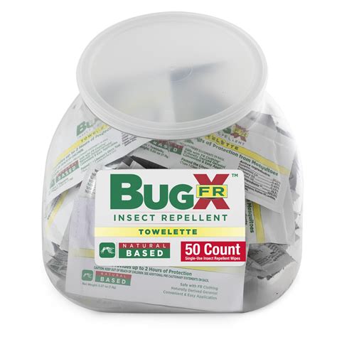 Amazon.com: Bug X FR Deet Free Insect Repellent Wipes (50 Count ...