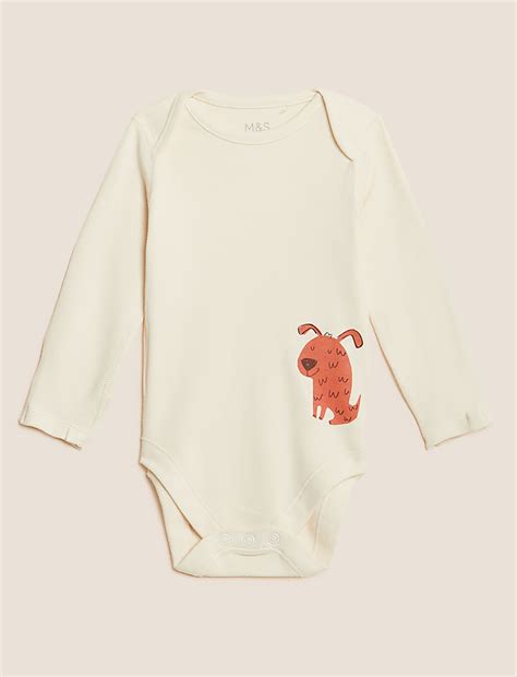 Buy 3pk Pure Cotton Dog Bodysuits at Marks & Spencer