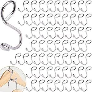 60 Pack Metal Clothes Hanger Connector Hooks, Cascading Hanger Hooks ...