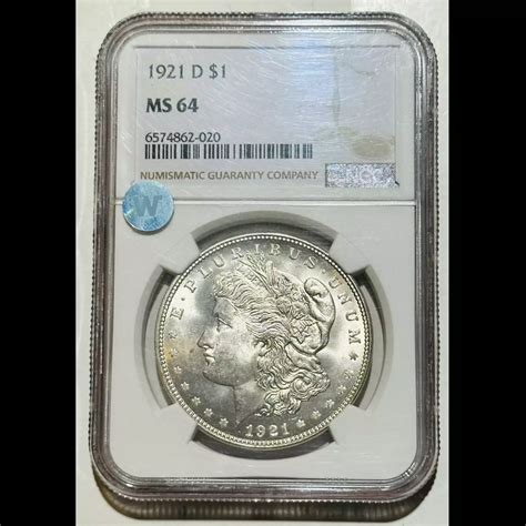 1921-D Morgan Silver Dollar NGC MS-64 Sight White - Bob Paul Rare Coins