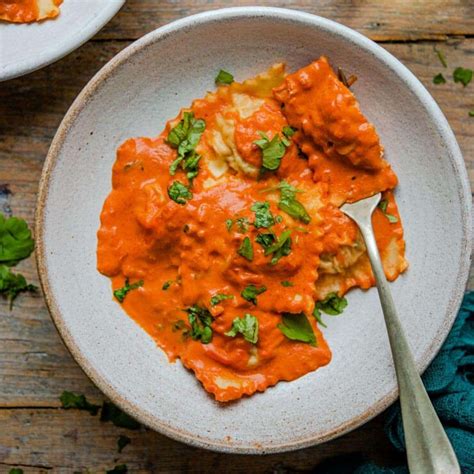 Lobster Ravioli with Vodka Cream Sauce - Cup of Yum