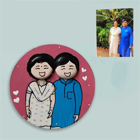Buy Photo Personalized Pebble Art Couples Magnet With Pink Background ...